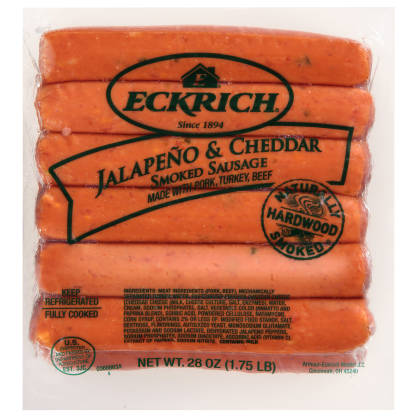 Jalapeno And Cheddar Smoked Sausage Link, 6/28 Oz